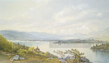  William Arte - El lago Squam y el paisaje de las montañas Sandwich William Trost Richards